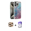 MARSİLYAN™- iPhone 16 Pro Max Kılıf Zirve Modern Prime - Siyah Bilvis 5in1 3D Magic Cam Ekran Koruyucu + Pers Alüminyum Kamera Lens - CLTM