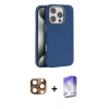 MARSİLYAN™- iPhone 16 Pro Max Kılıf Zirve Modern Prime - Siyah Bilvis 5in1 3D Magic Cam Ekran Koruyucu + Pers Alüminyum Kamera Lens - CLTM