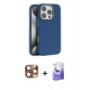 MARSİLYAN™- iPhone 16 Pro Max Kılıf Zirve Modern Prime - Siyah Bilvis 5in1 5D Magic Hayalet Cam Ekran Koruyucu + Pers Alüminyum Kamera Lens - CLTM