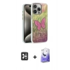 MARSİLYAN™- iPhone 16 Pro Max Kılıf Zirve Modern Prime - Siyah Bilvis 5in1 5D Magic Hayalet Cam Ekran Koruyucu + PVD Metal Kamera Lens - SH