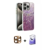 MARSİLYAN™- iPhone 16 Pro Max Kılıf Zirve Modern Prime - Siyah Bilvis 5in1 5D Magic Hayalet Cam Ekran Koruyucu + Pers Alüminyum Kamera Lens - CLTM
