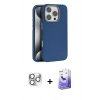 MARSİLYAN™- iPhone 16 Pro Max Kılıf Zirve Modern Prime - Siyah Bilvis 5in1 5D Magic Hayalet Cam Ekran Koruyucu + Pers Alüminyum Kamera Lens - GS
