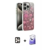 MARSİLYAN™- iPhone 16 Pro Max Kılıf Zirve Modern Prime - Siyah Bilvis 5in1 5D Magic Hayalet Cam Ekran Koruyucu + Gold PVD Metal Kamera Lens