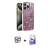 MARSİLYAN™- iPhone 16 Pro Max Kılıf Zirve Modern Prime - Siyah Bilvis 5in1 5D Magic Hayalet Cam Ekran Koruyucu + Pers Alüminyum Kamera Lens - GI
