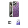 MARSİLYAN™- iPhone 16 Pro Max Kılıf Zirve Modern Prime - Siyah Bilvis 5in1 5D Magic Hayalet Cam Ekran Koruyucu + PVD Metal Kamera Lens - SH