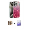 MARSİLYAN™- iPhone 16 Pro Max Kılıf Zirve Modern Prime - Siyah Bilvis 5in1 5D Magic Hayalet Cam Ekran Koruyucu + Pers Alüminyum Kamera Lens - CLTM