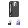 MARSİLYAN™- iPhone 16 Pro Max Kılıf Zirve Modern Prime - Siyah Bilvis 5in1 5D Magic Hayalet Cam Ekran Koruyucu + Bilvis Titan Kamera Lens - TMGI