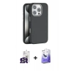 MARSİLYAN™- iPhone 16 Pro Max Kılıf Zirve Modern Prime - Siyah Bilvis 5in1 5D Magic Hayalet Cam Ekran Koruyucu + Bilvis Titan Kamera Lens - GS