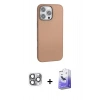 MARSİLYAN™- iPhone 16 Pro Max Kılıf Zirve Modern Prime - Siyah Bilvis 5in1 5D Magic Hayalet Cam Ekran Koruyucu + Pers Alüminyum Kamera Lens - GI
