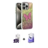 MARSİLYAN™- iPhone 16 Pro Max Kılıf Zirve Modern Prime - Siyah Bilvis 5in1 5D Magic Hayalet Cam Ekran Koruyucu + Gümüş Bilvis Titan Kamera Lens