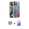 MARSİLYAN™- iPhone 16 Pro Max Kılıf Zirve Modern Prime - Siyah Bilvis 5in1 5D Magic Hayalet Cam Ekran Koruyucu + Pers Alüminyum Kamera Lens - GI