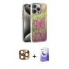 MARSİLYAN™- iPhone 16 Pro Max Kılıf Zirve Modern Prime - Siyah Bilvis 5in1 5D Magic Hayalet Cam Ekran Koruyucu + Pers Alüminyum Kamera Lens - CLTM
