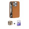 MARSİLYAN™- iPhone 16 Pro Max Kılıf Zirve Modern Prime - Siyah Bilvis 5in1 5D Magic Hayalet Cam Ekran Koruyucu + Pers Alüminyum Kamera Lens - CLTM