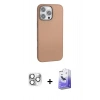 MARSİLYAN™- iPhone 16 Pro Max Kılıf Zirve Modern Prime - Siyah Bilvis 5in1 5D Magic Hayalet Cam Ekran Koruyucu + Pers Alüminyum Kamera Lens - GS