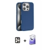 MARSİLYAN™- iPhone 16 Pro Max Kılıf Zirve Modern Prime - Siyah Bilvis 5in1 5D Magic Hayalet Cam Ekran Koruyucu + PVD Metal Kamera Lens - GD
