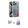 MARSİLYAN™- iPhone 16 Pro Max Kılıf Zirve Modern Prime - Siyah Bilvis 5in1 5D Magic Hayalet Cam Ekran Koruyucu + Pers Alüminyum Kamera Lens - GS