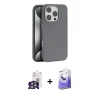 MARSİLYAN™- iPhone 16 Pro Max Kılıf Zirve Modern Prime - Siyah Bilvis 5in1 5D Magic Hayalet Cam Ekran Koruyucu + Bilvis Titan Kamera Lens - GS