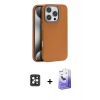 MARSİLYAN™- iPhone 16 Pro Max Kılıf Zirve Modern Prime - Siyah Bilvis 5in1 5D Magic Hayalet Cam Ekran Koruyucu + PVD Metal Kamera Lens - SH