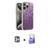 MARSİLYAN™- iPhone 16 Pro Max Kılıf Zirve Modern Prime - Siyah Bilvis 5in1 5D Magic Hayalet Cam Ekran Koruyucu + PVD Metal Kamera Lens - GS