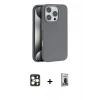 MARSİLYAN™- iPhone 16 Pro Max Kılıf Zirve Modern Prime - Siyah Bilvis Hayalet Cam Ekran Koruyucu + PVD Metal Kamera Lens - GD
