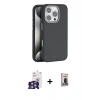 MARSİLYAN™- iPhone 16 Pro Max Kılıf Zirve Modern Prime - Siyah Bilvis Hayalet Cam Ekran Koruyucu + Bilvis Titan Kamera Lens - GS
