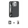 MARSİLYAN™- iPhone 16 Pro Max Kılıf Zirve Modern Prime - Siyah Bilvis Hayalet Cam Ekran Koruyucu + PVD Metal Kamera Lens - GS