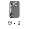 MARSİLYAN™- iPhone 16 Pro Max Kılıf Zirve Modern Prime - Siyah Bilvis Hayalet Cam Ekran Koruyucu + Pers Alüminyum Kamera Lens - GS