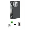 MARSİLYAN™- iPhone 16 Pro Max Kılıf Zirve Modern Prime - Siyah Bilvis Hayalet Cam Ekran Koruyucu + Raze Metal Kamera Lens - BZ