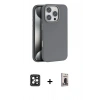 MARSİLYAN™- iPhone 16 Pro Max Kılıf Zirve Modern Prime - Siyah Bilvis Hayalet Cam Ekran Koruyucu + PVD Metal Kamera Lens - SH