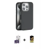 MARSİLYAN™- iPhone 16 Pro Max Kılıf Zirve Modern Prime - Siyah Buffer Cam Ekran Koruyucu + Bilvis Titan Kamera Lens - TMGI