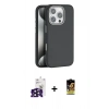 MARSİLYAN™- iPhone 16 Pro Max Kılıf Zirve Modern Prime - Siyah Buffer Cam Ekran Koruyucu + Bilvis Titan Kamera Lens - SH