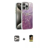 MARSİLYAN™- iPhone 16 Pro Max Kılıf Zirve Modern Prime - Siyah Buffer Cam Ekran Koruyucu + Gold PVD Metal Kamera Lens
