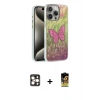 MARSİLYAN™- iPhone 16 Pro Max Kılıf Zirve Modern Prime - Siyah Buffer Cam Ekran Koruyucu + Gold PVD Metal Kamera Lens