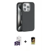 MARSİLYAN™- iPhone 16 Pro Max Kılıf Zirve Modern Prime - Siyah Buffer Cam Ekran Koruyucu + Bilvis Titan Kamera Lens - GS