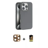 MARSİLYAN™- iPhone 16 Pro Max Kılıf Zirve Modern Prime - Siyah Buffer Cam Ekran Koruyucu + Pers Alüminyum Kamera Lens - CLTM
