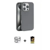 MARSİLYAN™- iPhone 16 Pro Max Kılıf Zirve Modern Prime - Siyah Buffer Cam Ekran Koruyucu + Pers Alüminyum Kamera Lens - GS
