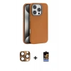 MARSİLYAN™- iPhone 16 Pro Max Kılıf Zirve Modern Prime - Siyah Buffer Hayalet Cam Ekran Koruyucu + Çöl Titanyum Pers Alüminyum Kamera Lens