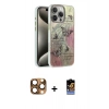 MARSİLYAN™- iPhone 16 Pro Max Kılıf Zirve Modern Prime - Siyah Buffer Hayalet Cam Ekran Koruyucu + Çöl Titanyum Pers Alüminyum Kamera Lens