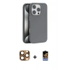 MARSİLYAN™- iPhone 16 Pro Max Kılıf Zirve Modern Prime - Siyah Buffer Hayalet Cam Ekran Koruyucu + Çöl Titanyum Pers Alüminyum Kamera Lens