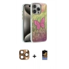 MARSİLYAN™- iPhone 16 Pro Max Kılıf Zirve Modern Prime - Siyah Buffer Hayalet Cam Ekran Koruyucu + Çöl Titanyum Pers Alüminyum Kamera Lens