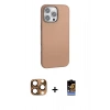 MARSİLYAN™- iPhone 16 Pro Max Kılıf Zirve Modern Prime - Siyah Buffer Hayalet Cam Ekran Koruyucu + Çöl Titanyum Pers Alüminyum Kamera Lens