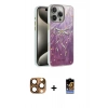 MARSİLYAN™- iPhone 16 Pro Max Kılıf Zirve Modern Prime - Siyah Buffer Hayalet Cam Ekran Koruyucu + Çöl Titanyum Pers Alüminyum Kamera Lens
