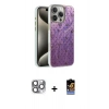 MARSİLYAN™- iPhone 16 Pro Max Kılıf Zirve Modern Prime - Siyah Buffer Hayalet Cam Ekran Koruyucu + Gri Pers Alüminyum Kamera Lens