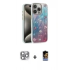 MARSİLYAN™- iPhone 16 Pro Max Kılıf Zirve Modern Prime - Siyah Buffer Hayalet Cam Ekran Koruyucu + Gri Pers Alüminyum Kamera Lens