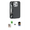 MARSİLYAN™- iPhone 16 Pro Max Kılıf Zirve Modern Prime - Siyah Buffer Hayalet Cam Ekran Koruyucu + Raze Metal Kamera Lens - NLGY