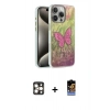 MARSİLYAN™- iPhone 16 Pro Max Kılıf Zirve Modern Prime - Siyah Buffer Hayalet Cam Ekran Koruyucu + PVD Metal Kamera Lens - GD