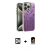 MARSİLYAN™- iPhone 16 Pro Max Kılıf Zirve Modern Prime - Siyah Buffer Hayalet Cam Ekran Koruyucu + PVD Metal Kamera Lens - GD