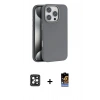 MARSİLYAN™- iPhone 16 Pro Max Kılıf Zirve Modern Prime - Siyah Buffer Hayalet Cam Ekran Koruyucu + Siyah PVD Metal Kamera Lens