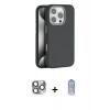 MARSİLYAN™- iPhone 16 Pro Max Kılıf Zirve Modern Prime - Siyah Joko Magic 5D Cam + Pers Alüminyum Kamera Lens - GI