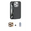 MARSİLYAN™- iPhone 16 Pro Max Kılıf Zirve Modern Prime - Siyah Joko Magic 5D Cam + Pers Alüminyum Kamera Lens - CLTM
